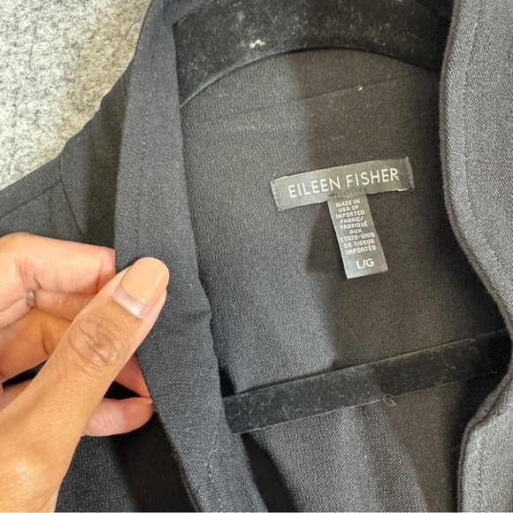 Eileen Fisher Black Blazer Jacket  Viscose Blend Workwear Minimalist Size L - Picture 5 of 13